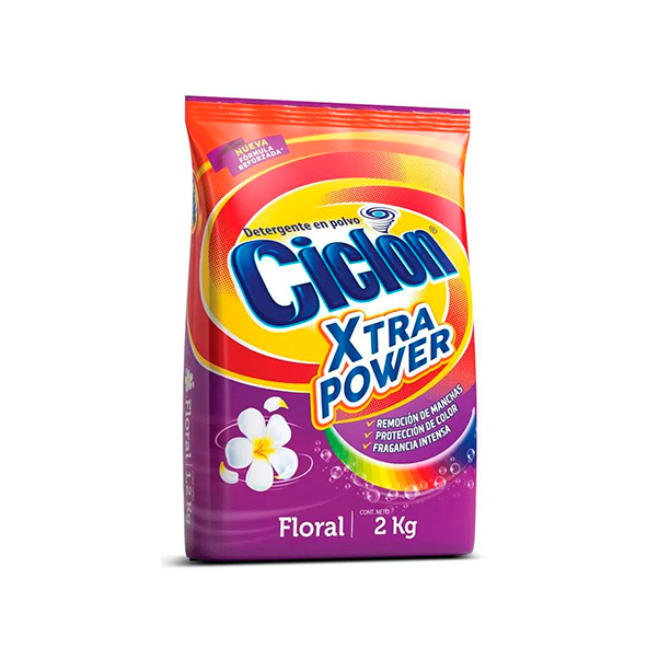 Detergente En Polvo Xtra Power Floral - 2kg - Ciclón - Catu
